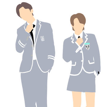 偶婧雙C 制服 無臉畫 素材