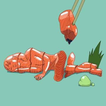 salmon sashimi