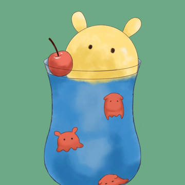 クリームソーダの中泳いでみた。
