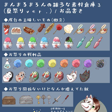 TRPG用フリーアイコン集（アイテムアイコン　夏祭りセット＋α）