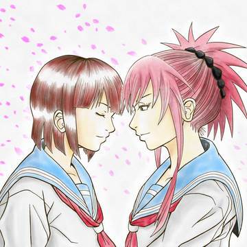 桜の下で