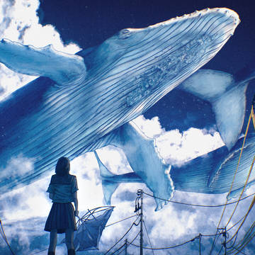 雨止み、くじら