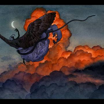 赤い雲と浮遊する悪魔
