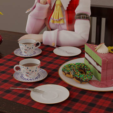Blender practice #2　幽香とのお茶会
