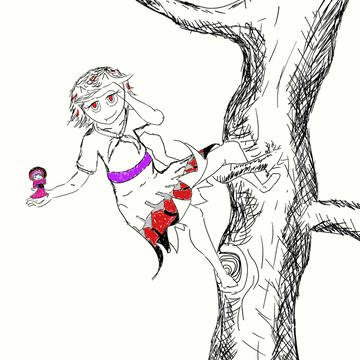 Seija hanging on tree!