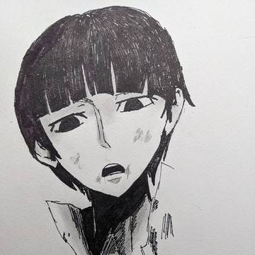 芥倫太郎をモノクロでかいてみた