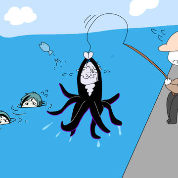釣られたアズールさん