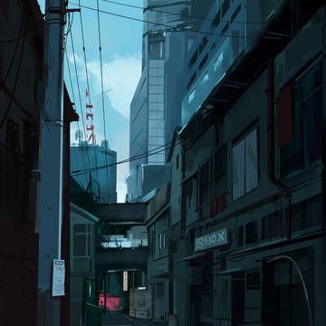 Sketch - Dusk alley