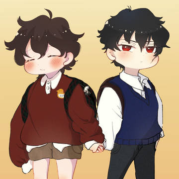 レオ（5）とスティーブン（8）