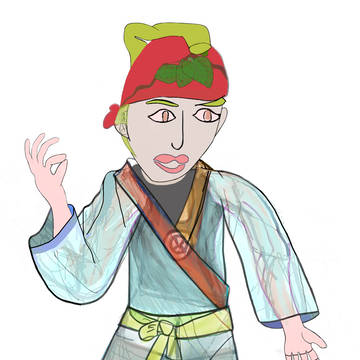 柳の木と蛍くん