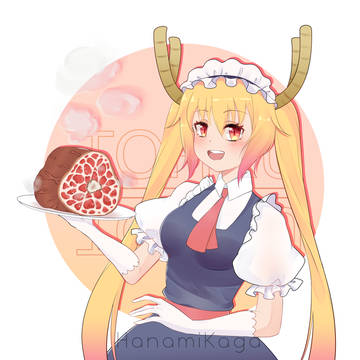 Tohru and her tail on the plate