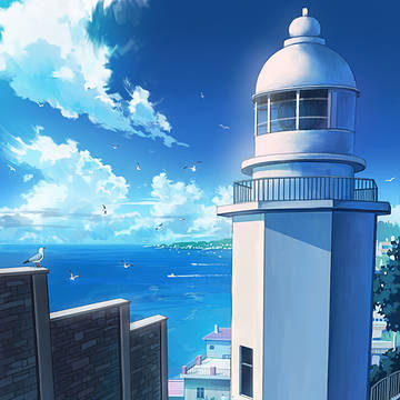 海辺に佇む