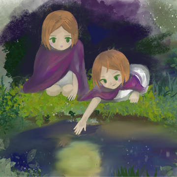 水に映る月