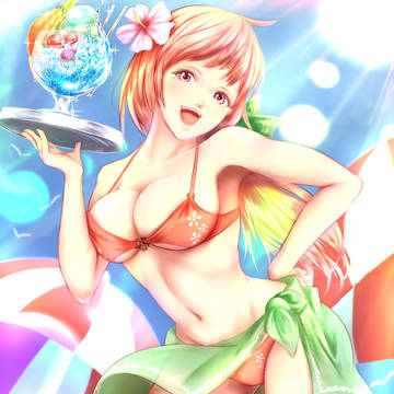 オレンジチェリーメロンアイスクリームソーダ