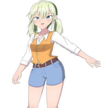 塗り練習(水彩塗り風、アニメ塗り風、ギャルゲ塗り風)