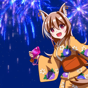 カルルンと花火