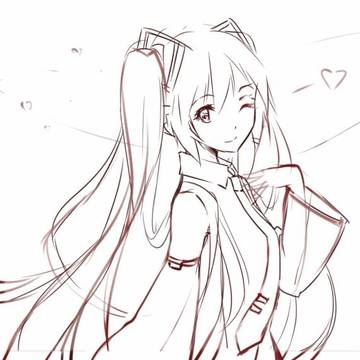 Hatsune sketch coloring
