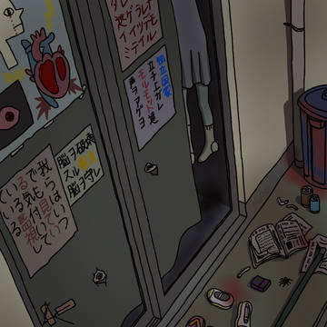 汚れた窓辺