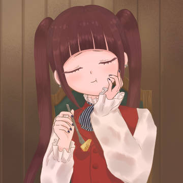 クランペットを食べるヴィオラ