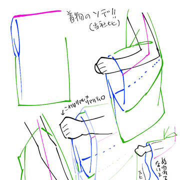 着物の袖の描き方講座