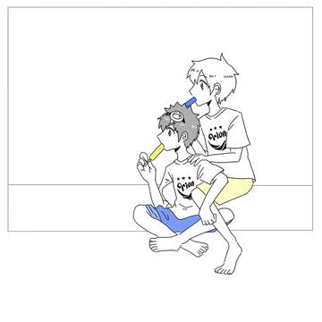 アイスをくうタケ大