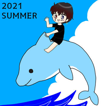 イルカに乗ったあっとくん