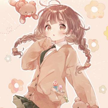 くまと飴とお花