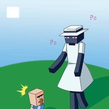八尺様エンダーマン、子供村人との遭遇