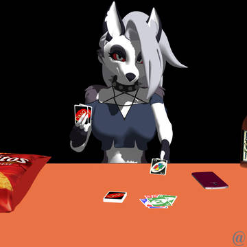 Loona is playing UNO with you...