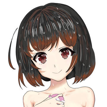 洗澡的短发少女