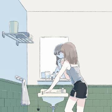 緑の洗面所