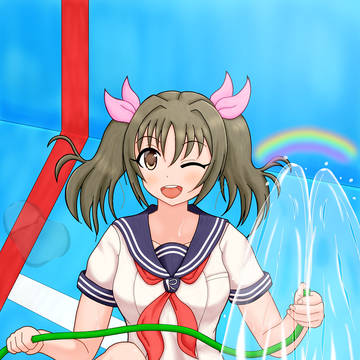 プール掃除加奈ちゃん