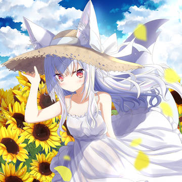 夏お出かけ狐さん