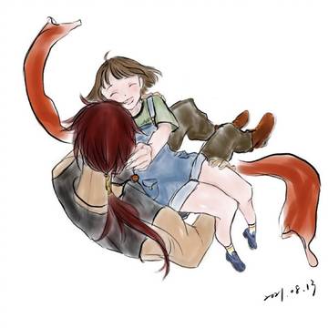 飛天紅圍巾、看守員和女孩