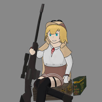 Amelia Watson with a sniperrifle