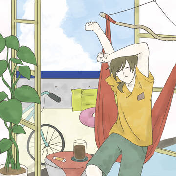 7月、休憩中。