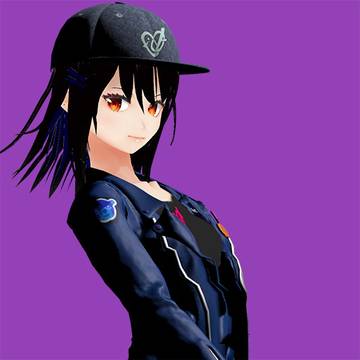 カゼコ(レザージャケットを着てキャップをかぶった女の子)