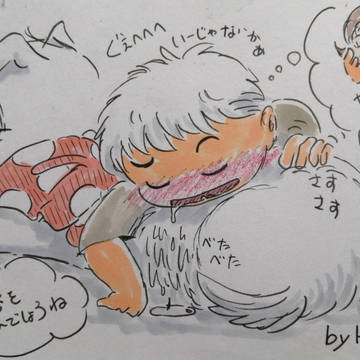 Twitterのお題より「大きな犬を抱きまくらにする藤本くん」