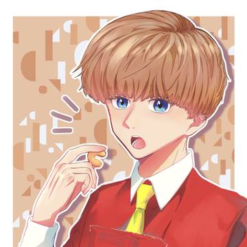 キャラメルコーンを、擬人化しました。