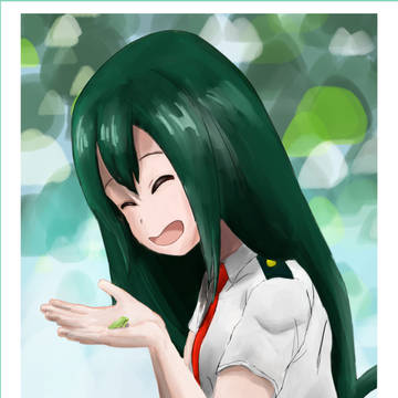 蛙吹梅雨描きました。