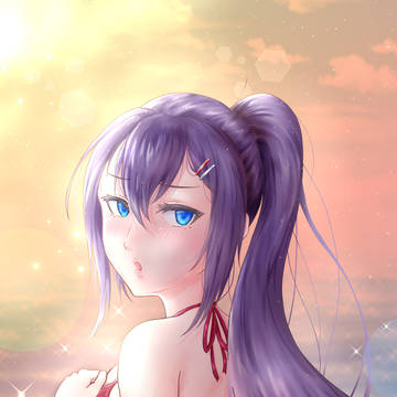 黄昏時の浜辺