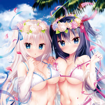 『ゆん&かなた♡水着でイチャラブ♡Wスエードタペストリー』