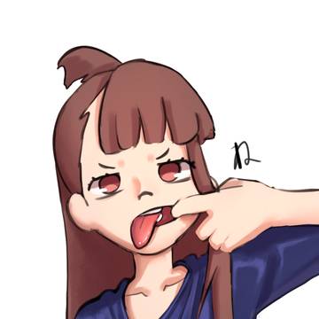 akko stickin her tongue out