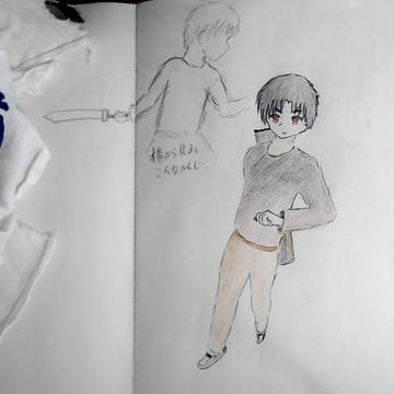 剣持って走ってる人