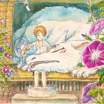 涼む朝
