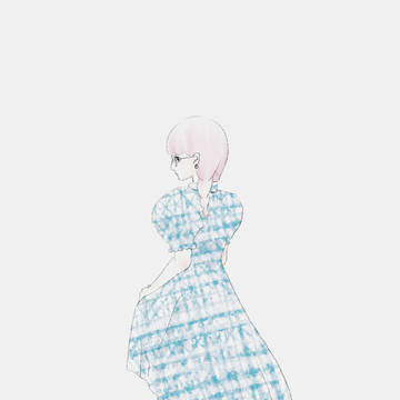 チェックワンピースの子