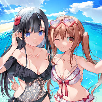浜辺で自撮り✨