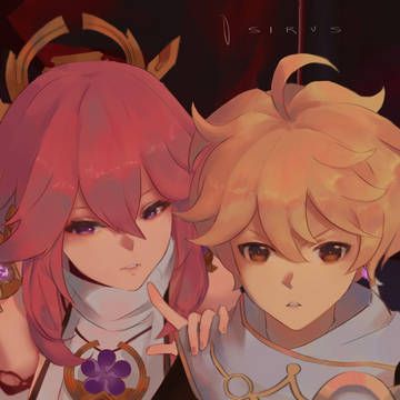 Yae and Aether fan art