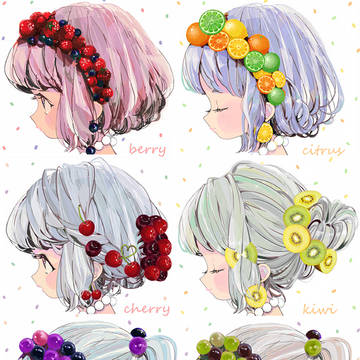 girl’s hair × fruits