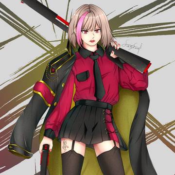 軍服ガーターベルト女子